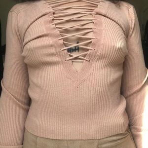 F21 lace up long sleeve Sz MEDIUM